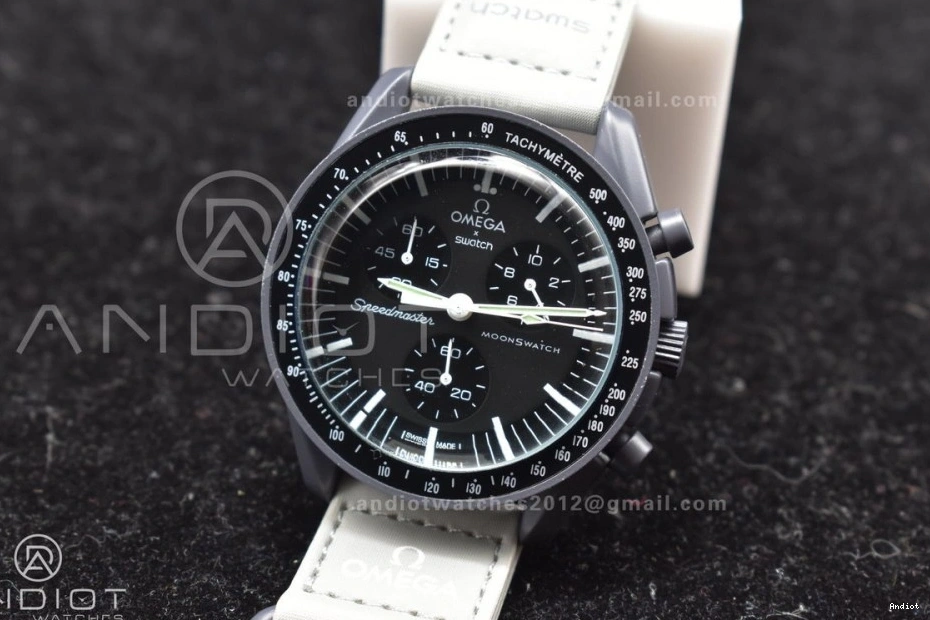 Moonwatch Mercury Strap Mission Omega on Nylon Quartz Swatch to Bioceramic x 0317